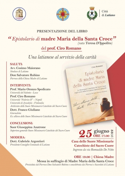 Presentazione del libro "Epistolario madre Maria della Santa Croce" a Latiano